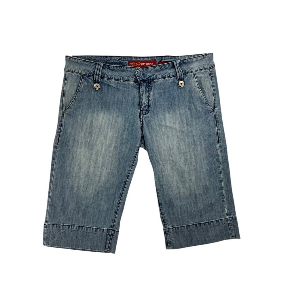 Hot Kiss Junior's Low Rise Darling 15.5" Inseam Bermuda Denim Shorts SZ 15